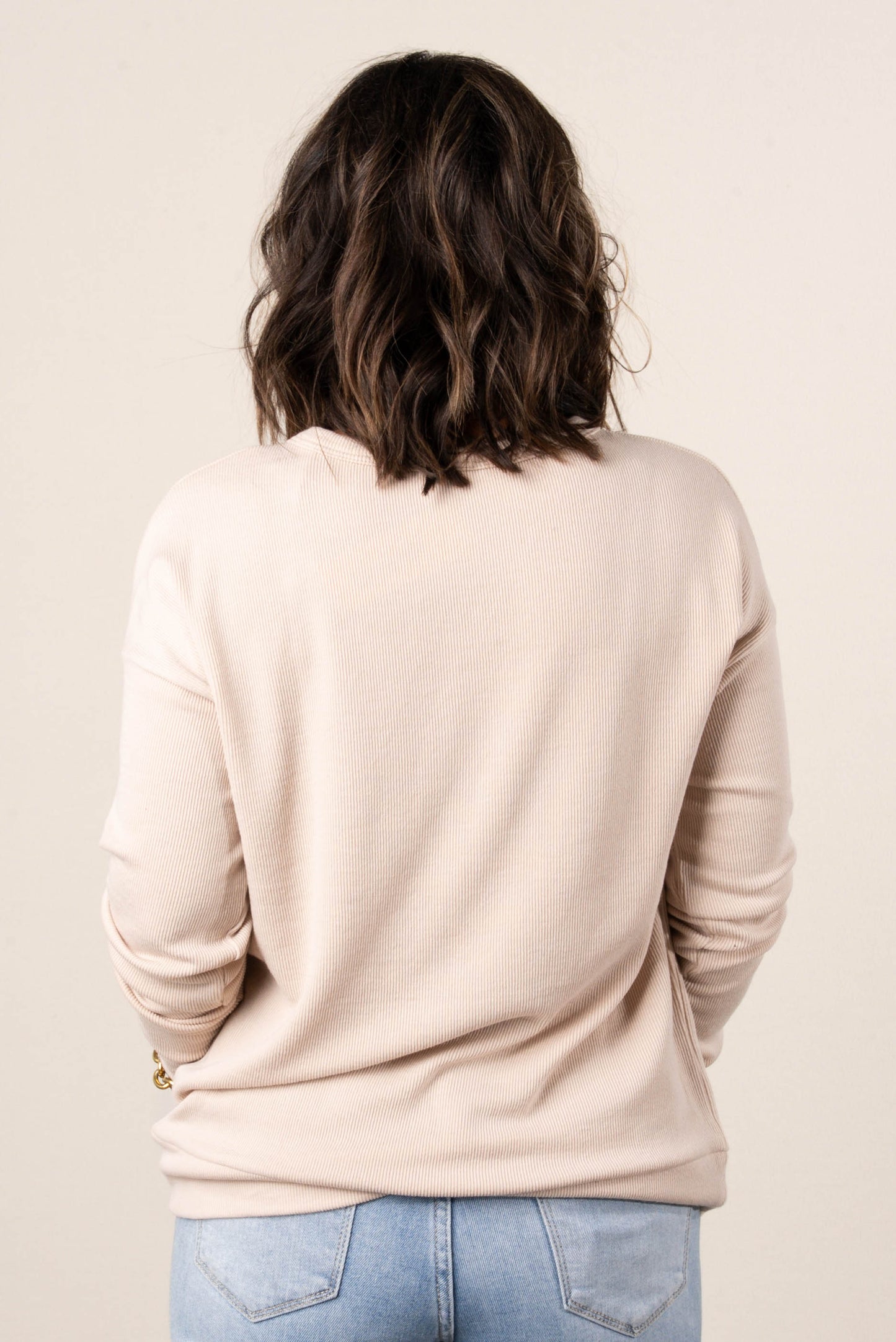 Monica Fine Ribbed Drop Shoulder Top