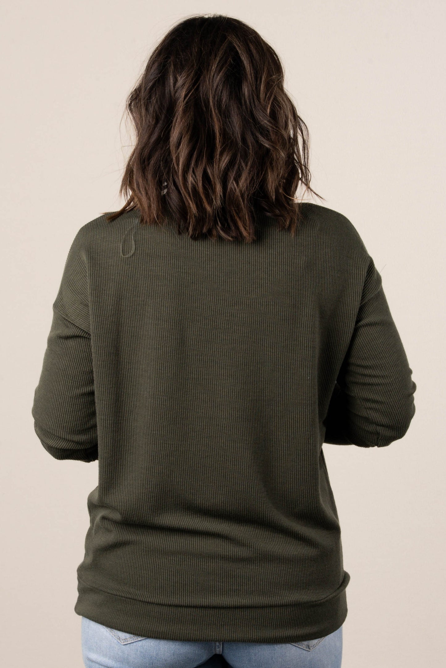 Monica Fine Ribbed Drop Shoulder Top