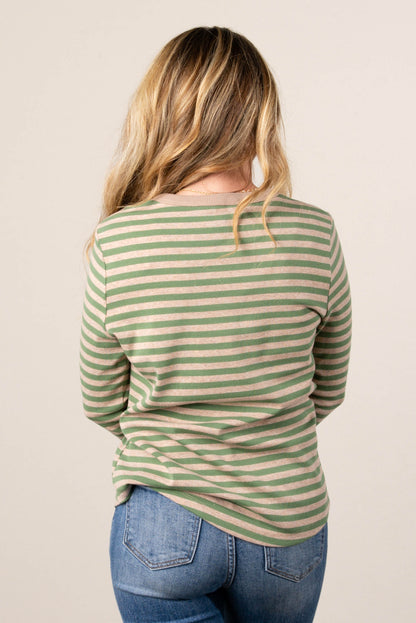 Isabelle Striped Henley Top