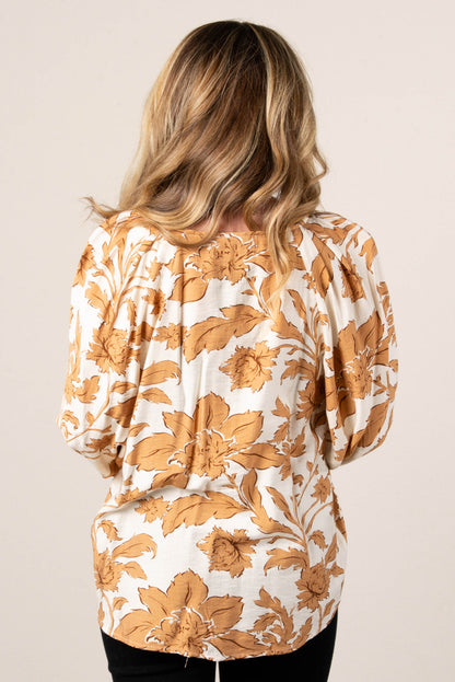 Katherine Floral Split Neck Blouse