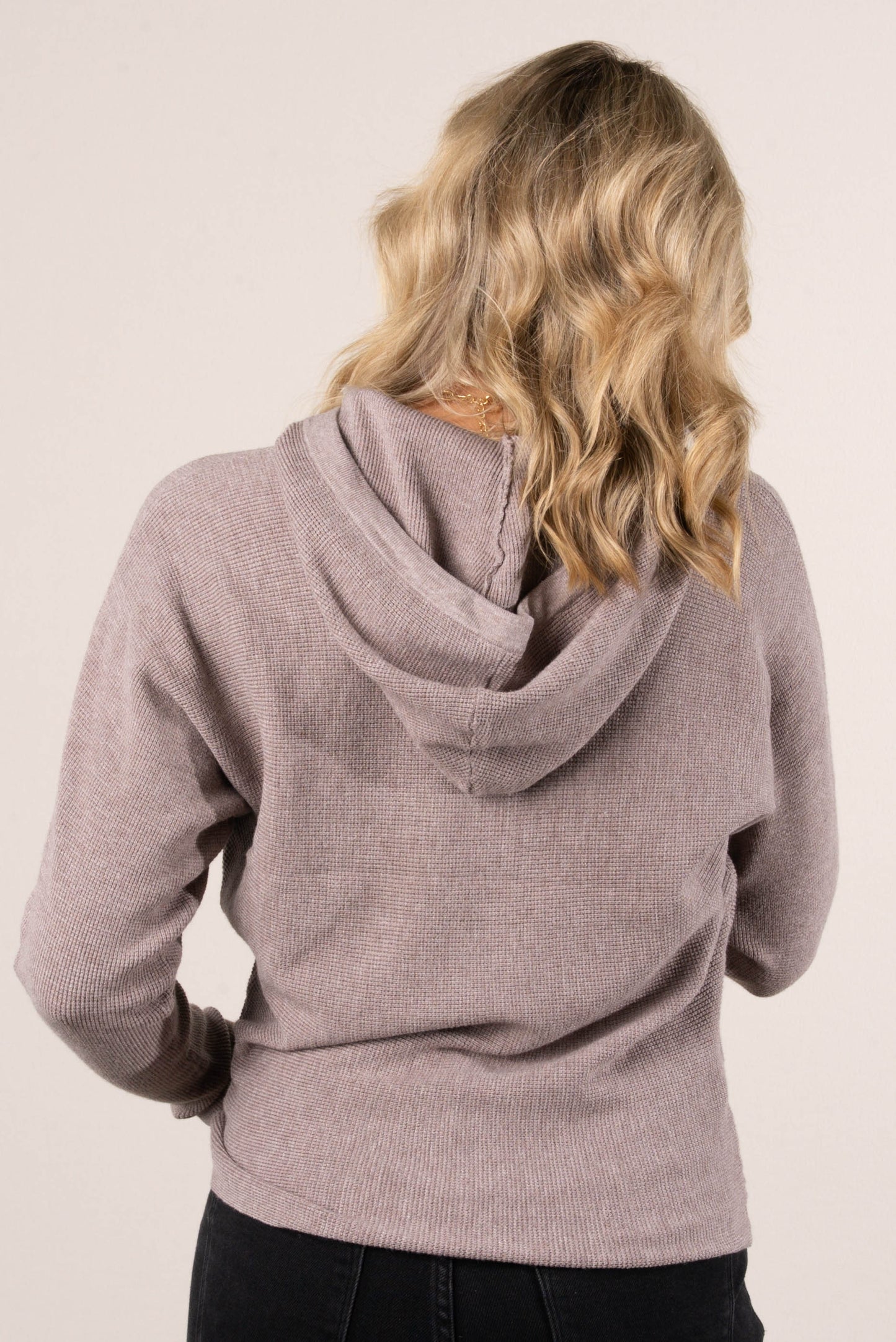 Phoebe Waffle Knit Hooded Top