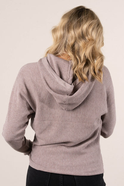 Phoebe Waffle Knit Hooded Top