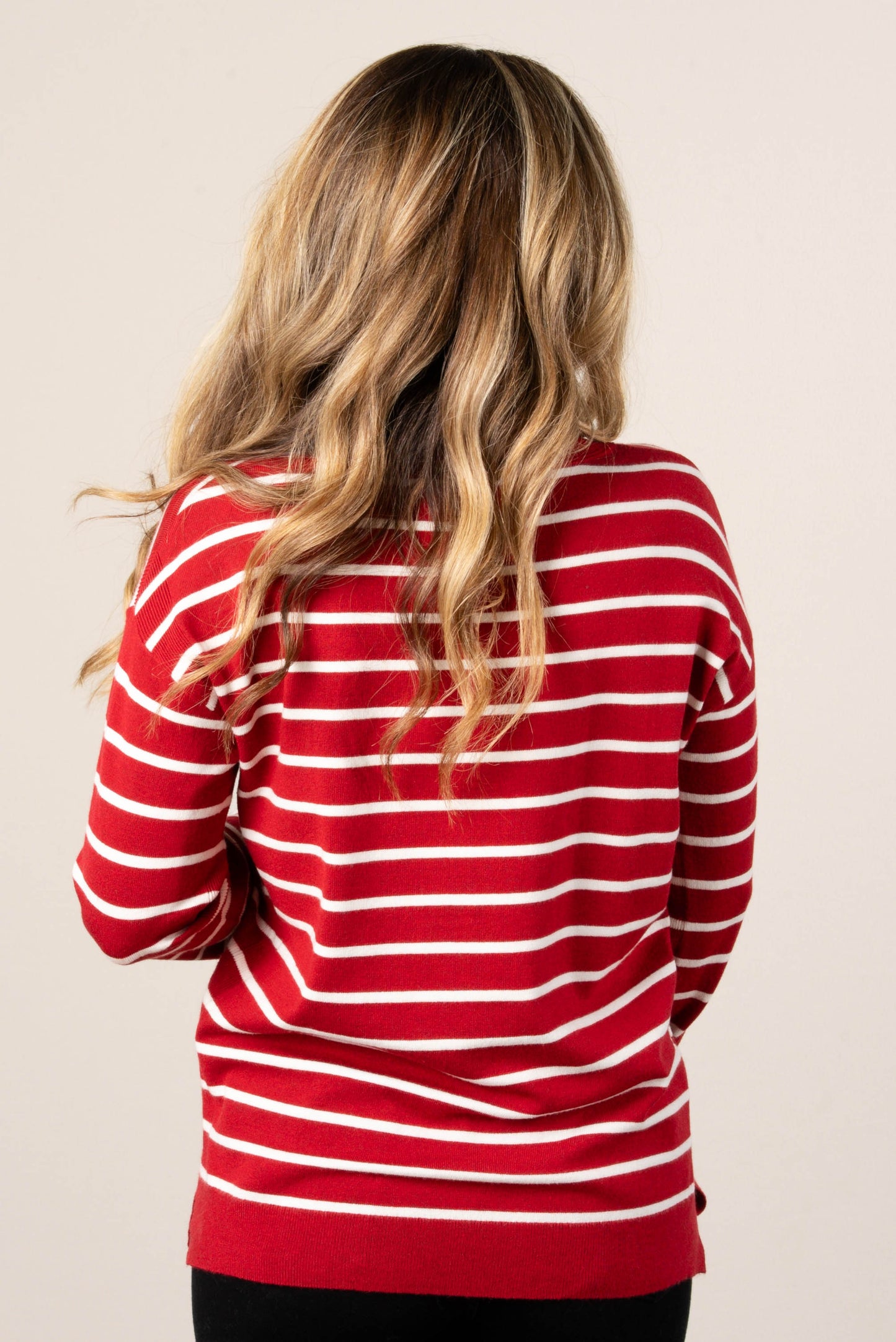 Molly Striped Top Stitch Sweater