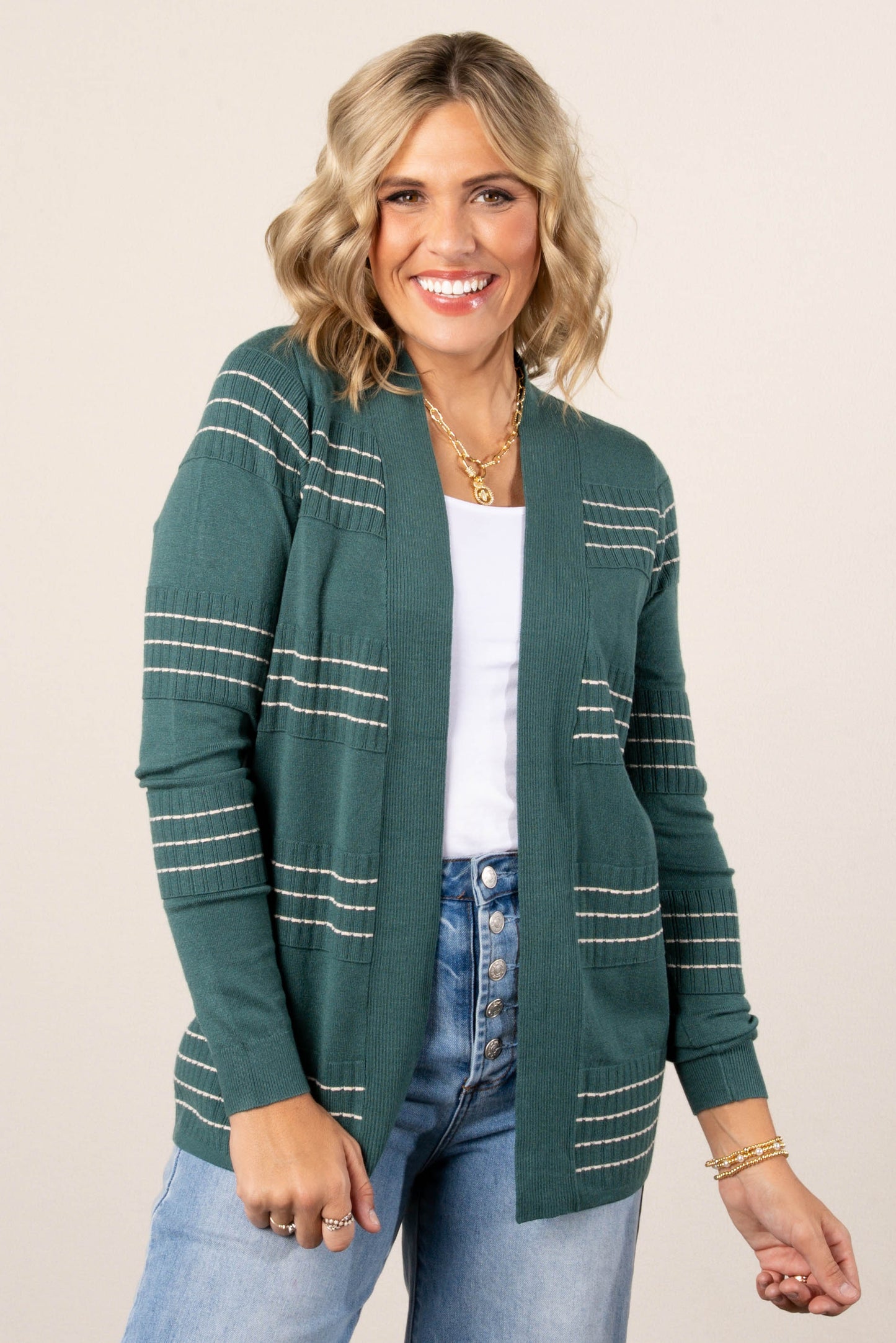 Lilly Stitch Striped Sweater Cardigan