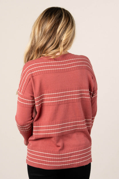 Palmer Stitch Striped Sweater