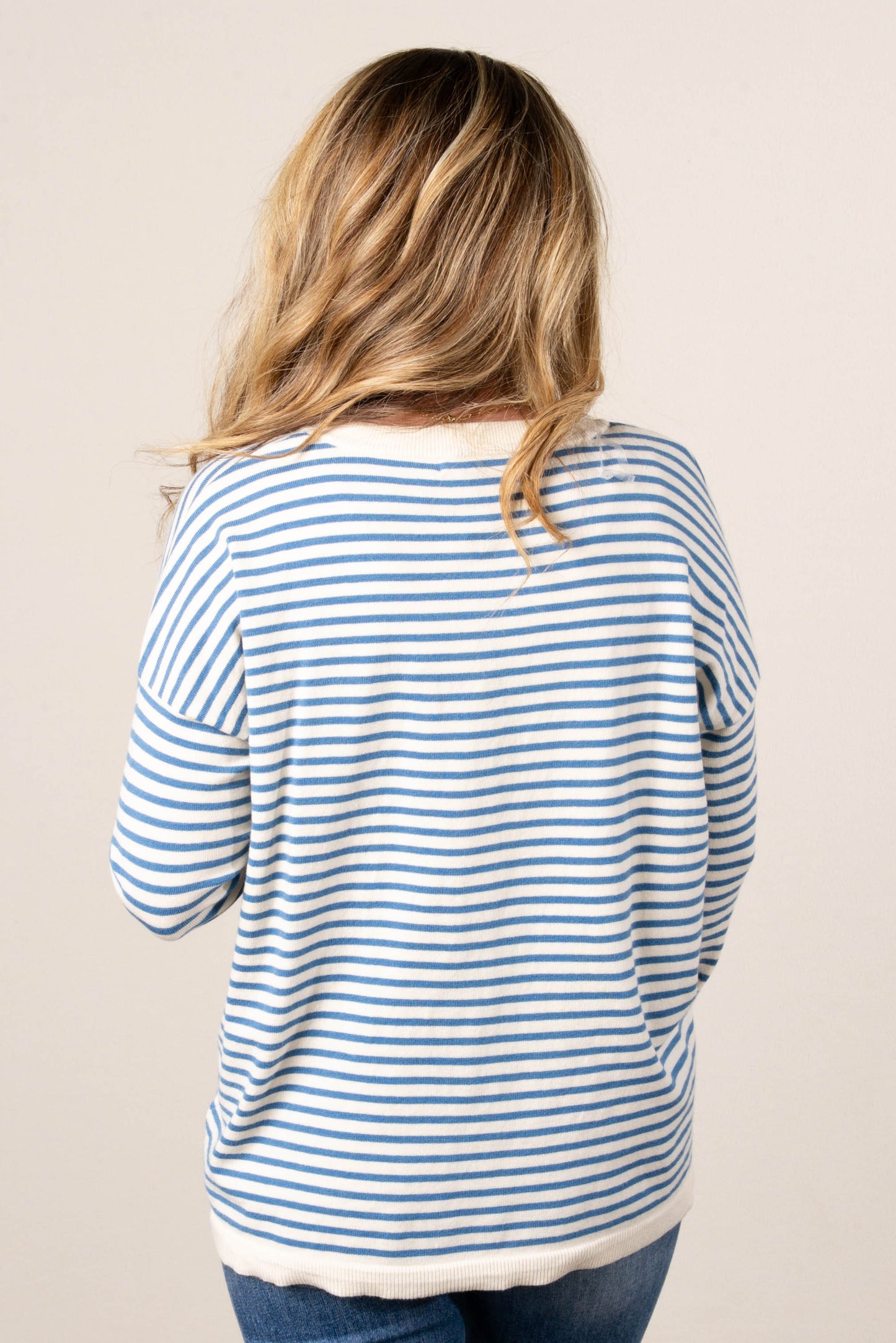 Collins Striped Drop Shoulder Sweater