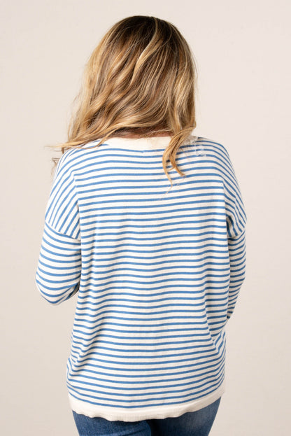 Collins Striped Drop Shoulder Sweater
