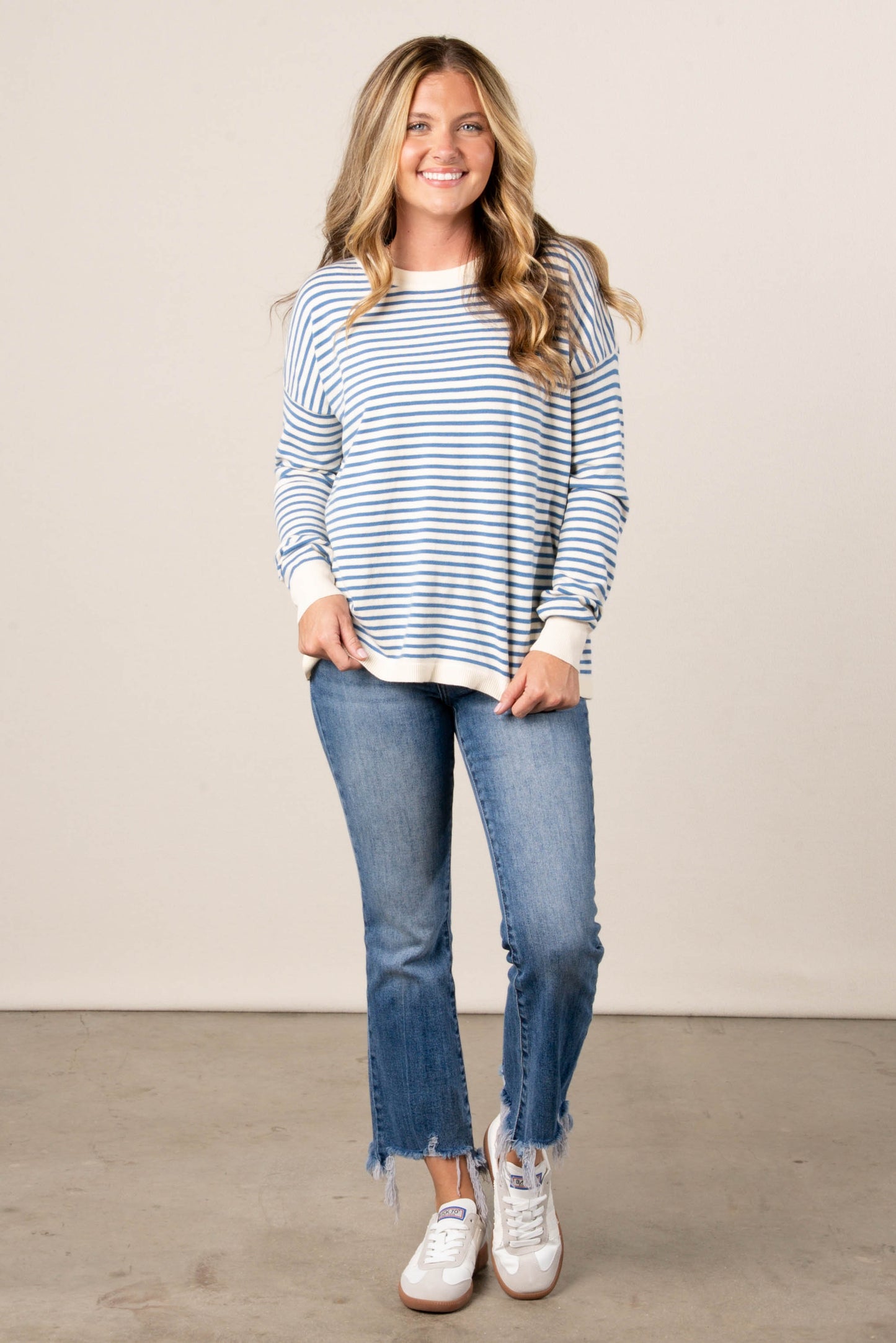 Collins Striped Drop Shoulder Sweater