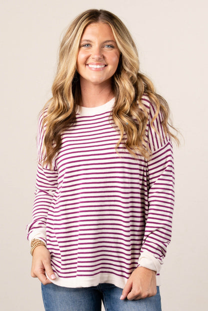 Collins Striped Drop Shoulder Sweater