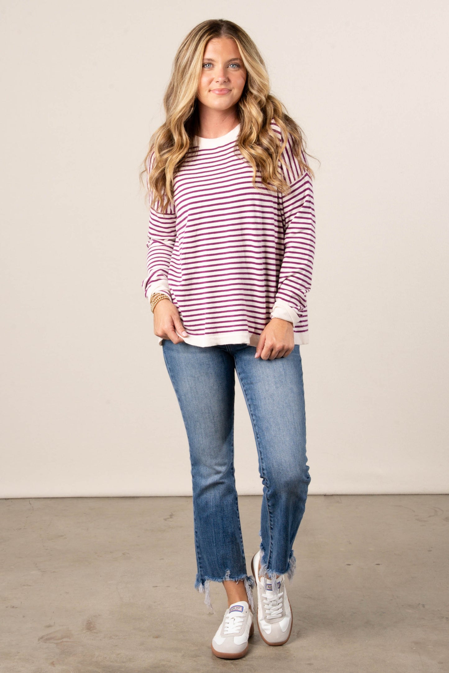 Collins Striped Drop Shoulder Sweater