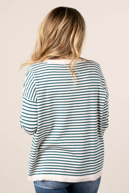 Collins Striped Drop Shoulder Sweater