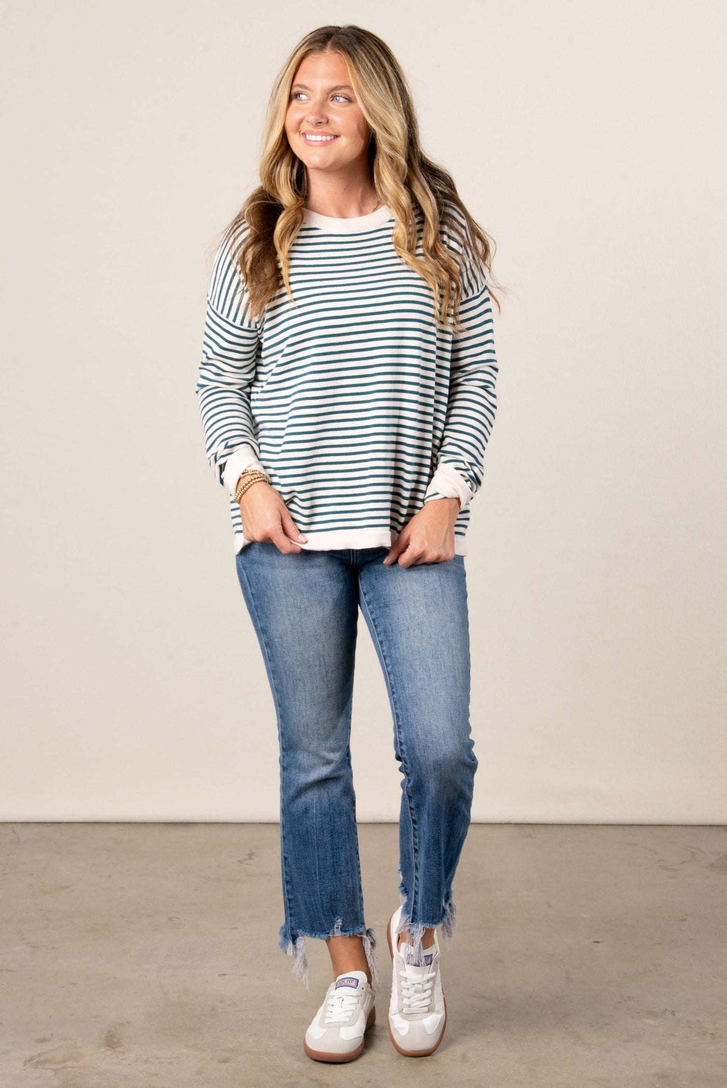 Collins Striped Drop Shoulder Sweater