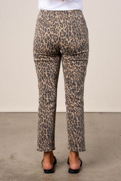 Leopard Denim Pants