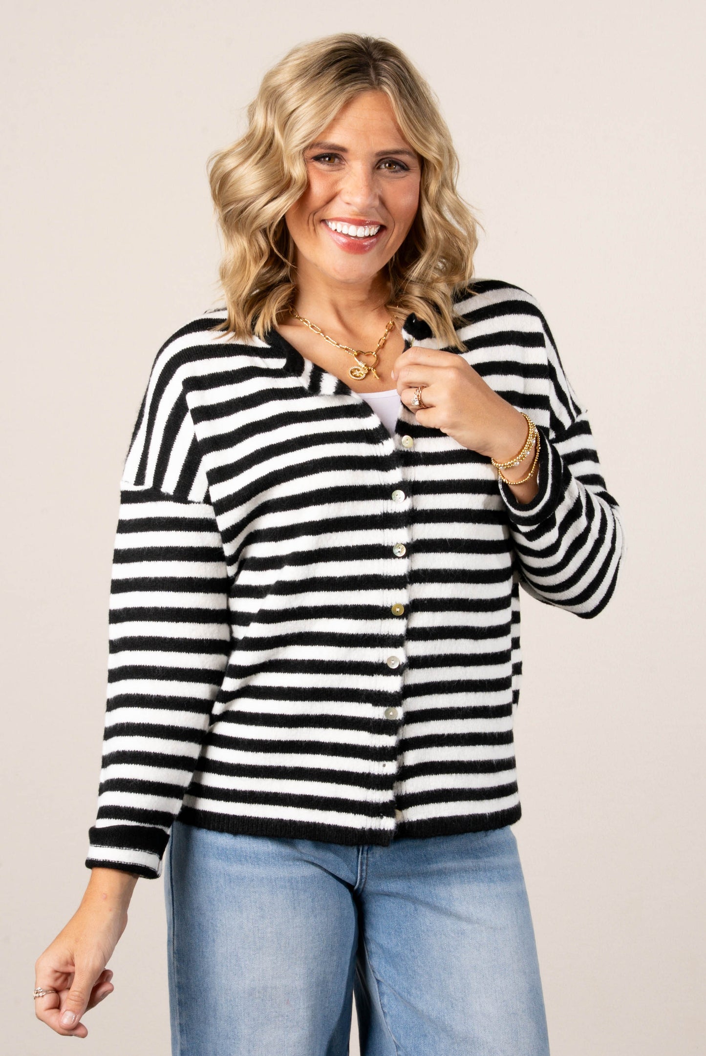 Missy Striped Sweater Cardigan