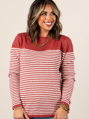Samantha Striped Boat Neck Sweater