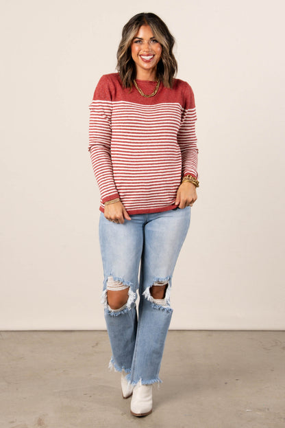 Samantha Striped Boat Neck Sweater