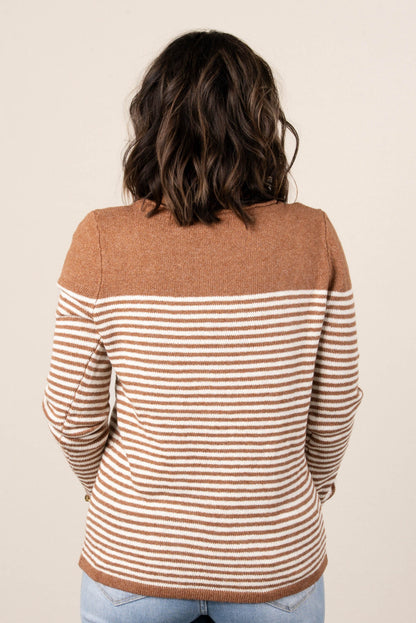 Samantha Striped Boat Neck Sweater