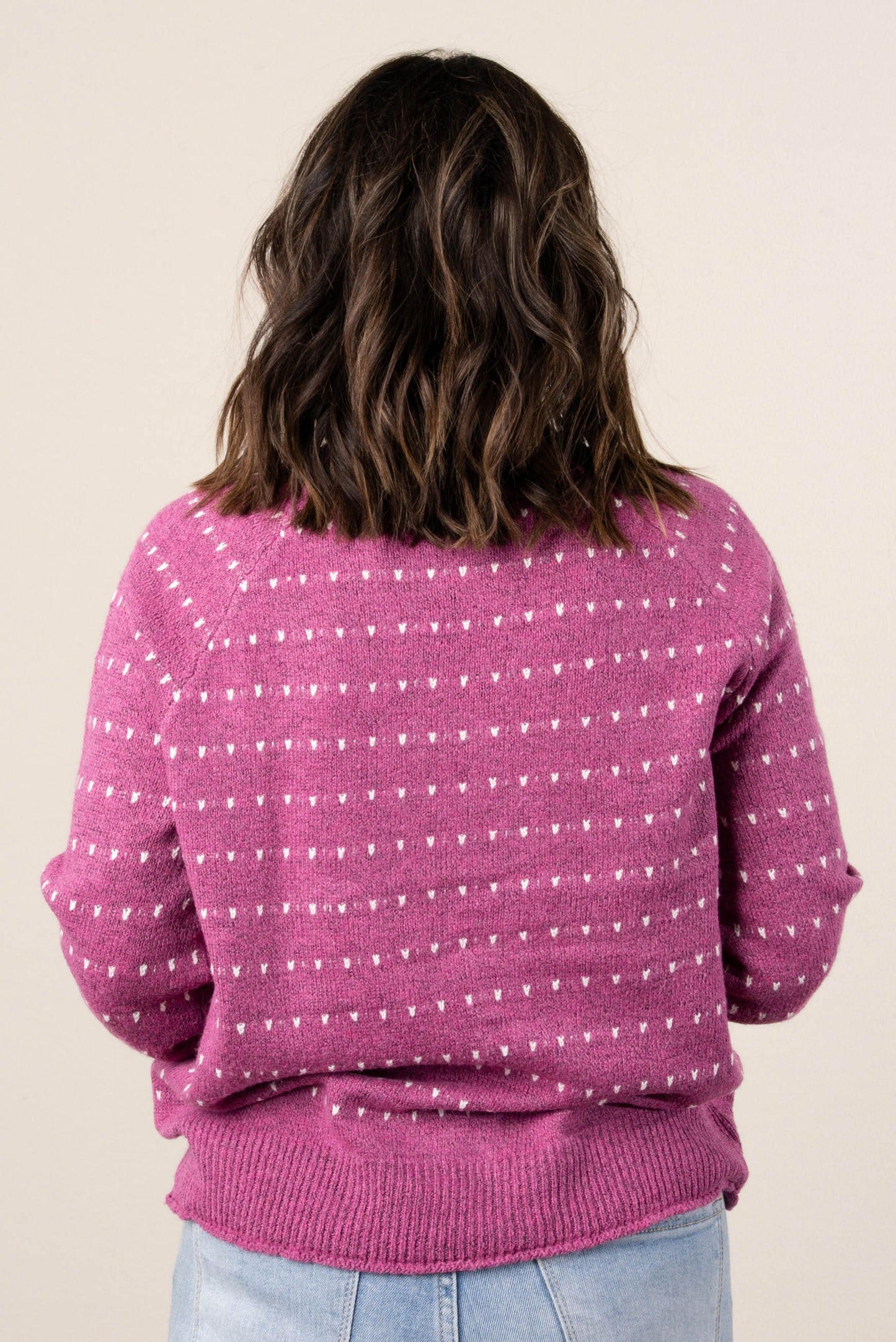 Lexi Dotted Stripe Raglan Sweater
