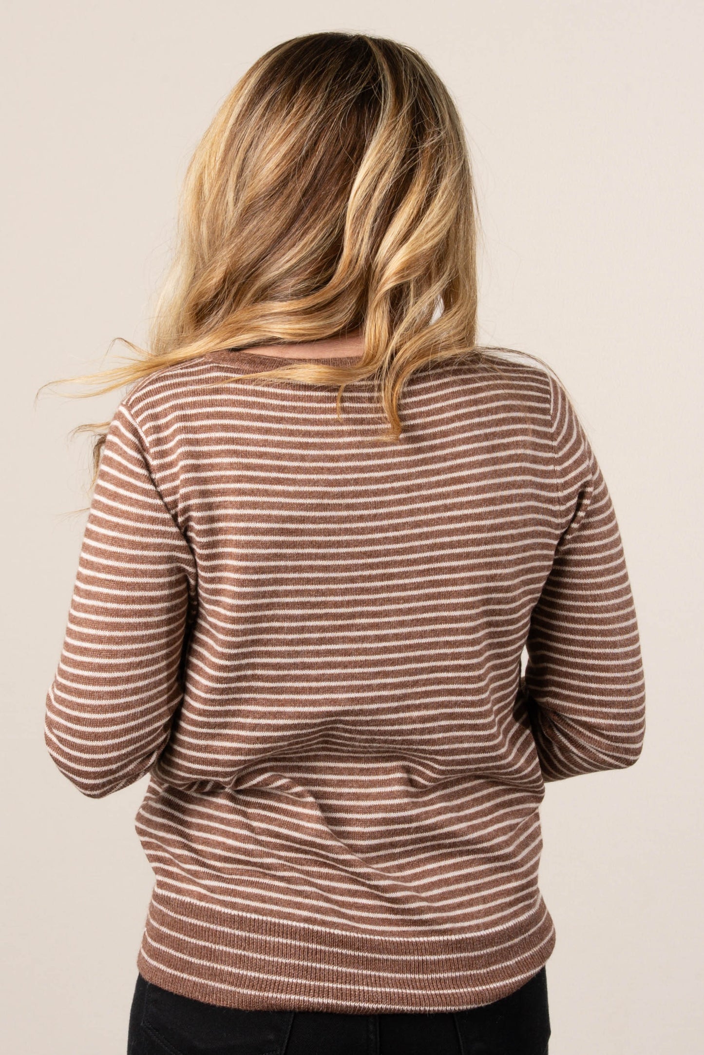 Debbie Striped Banded Hem Sweater