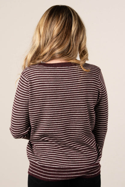 Debbie Striped Banded Hem Sweater