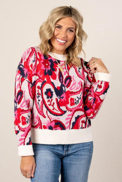 Hazel Paisley Knit Sweater