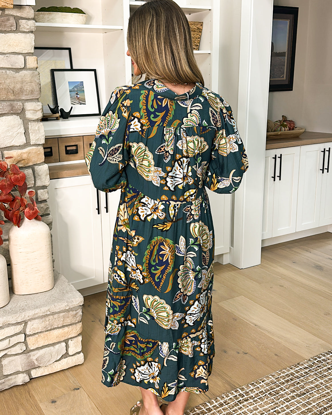 Lena Floral Tiered Midi Dress