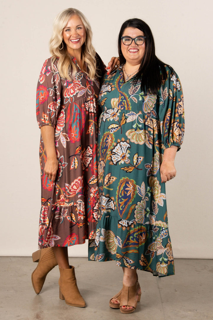 Lena Floral Tiered Midi Dress