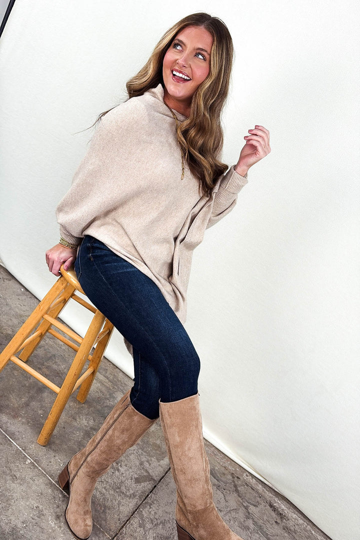 Alessia Asymmetrical Poncho Sweater