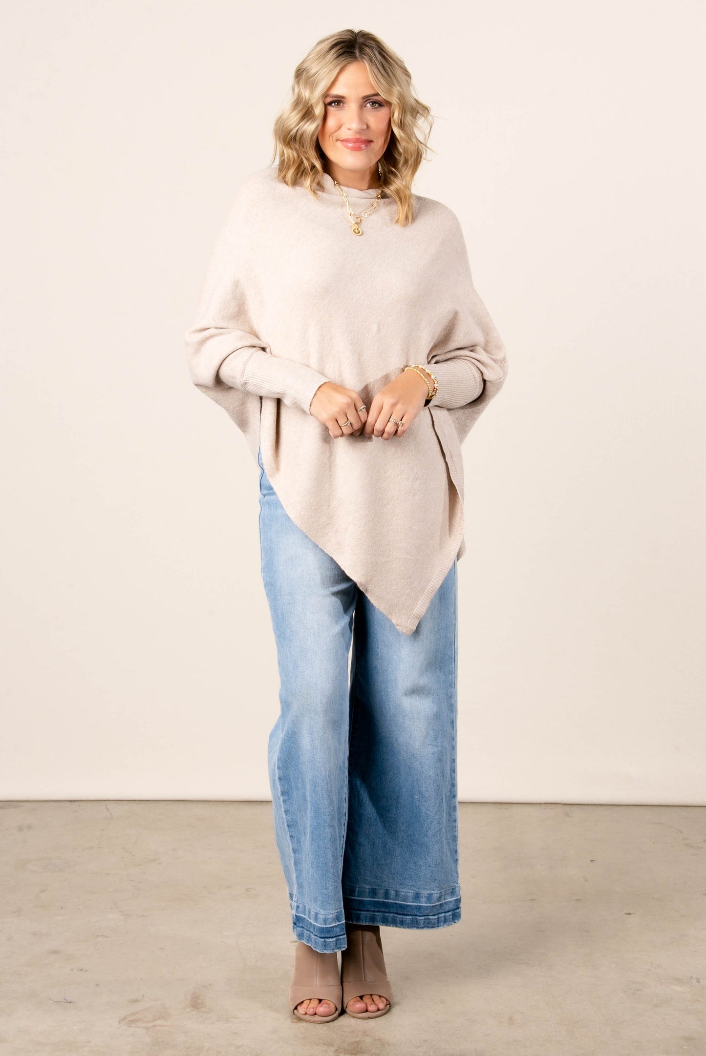 Alessia Asymmetrical Poncho Sweater