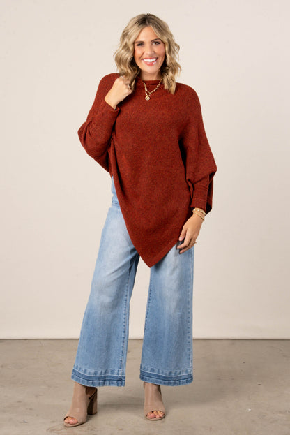 Alessia Asymmetrical Poncho Sweater