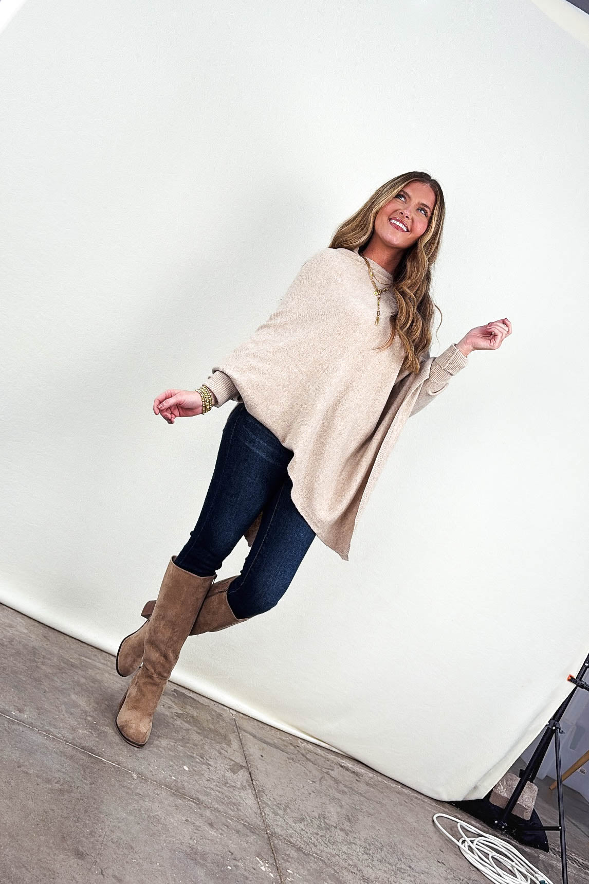 Alessia Asymmetrical Poncho Sweater
