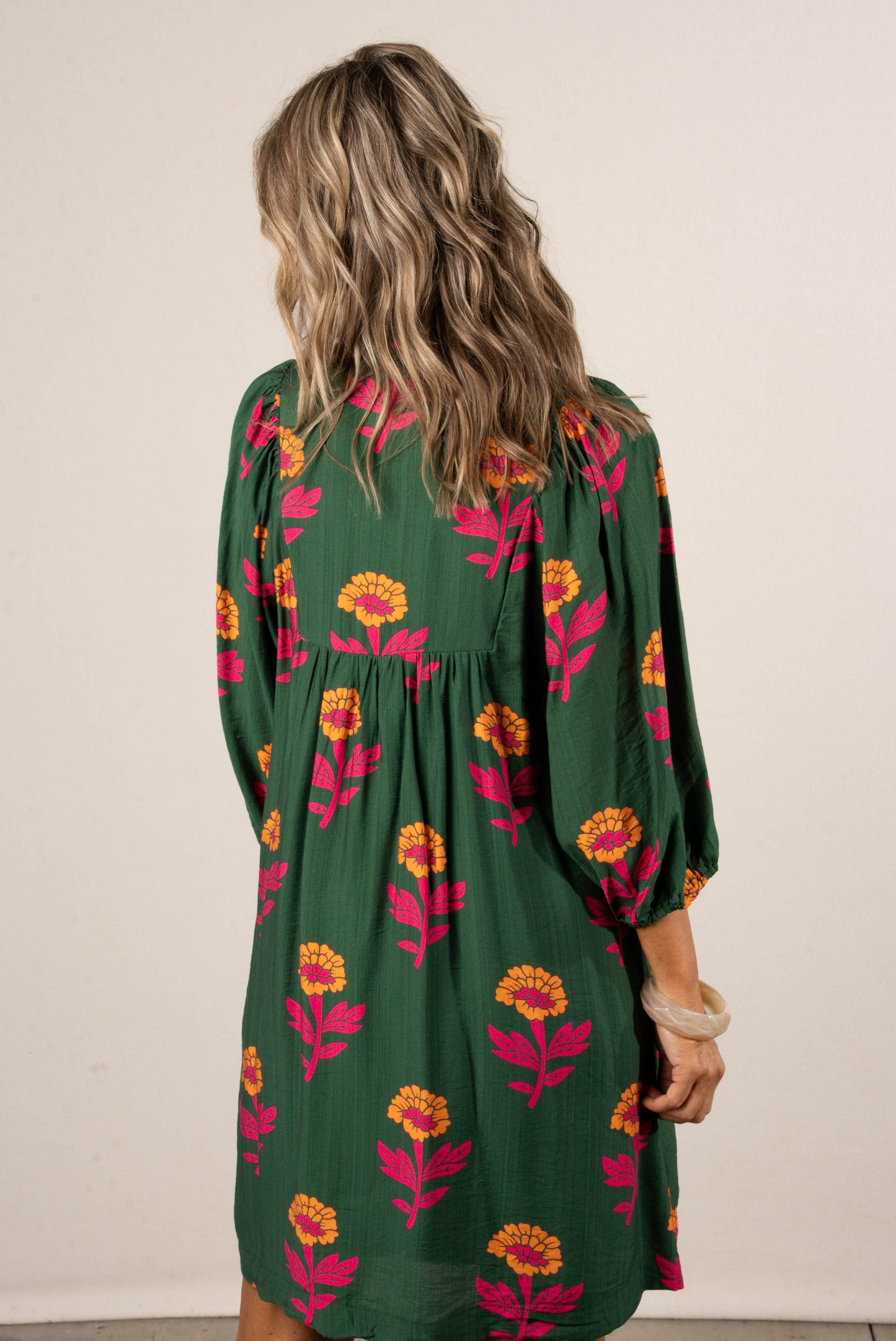 Marley Floral Frill Neck Dress