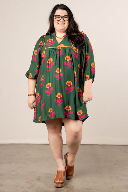 Marley Floral Frill Neck Dress