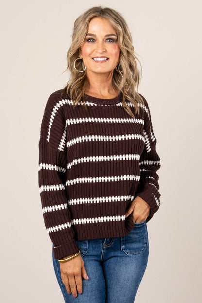 Wanda Rib Knit Striped Sweater