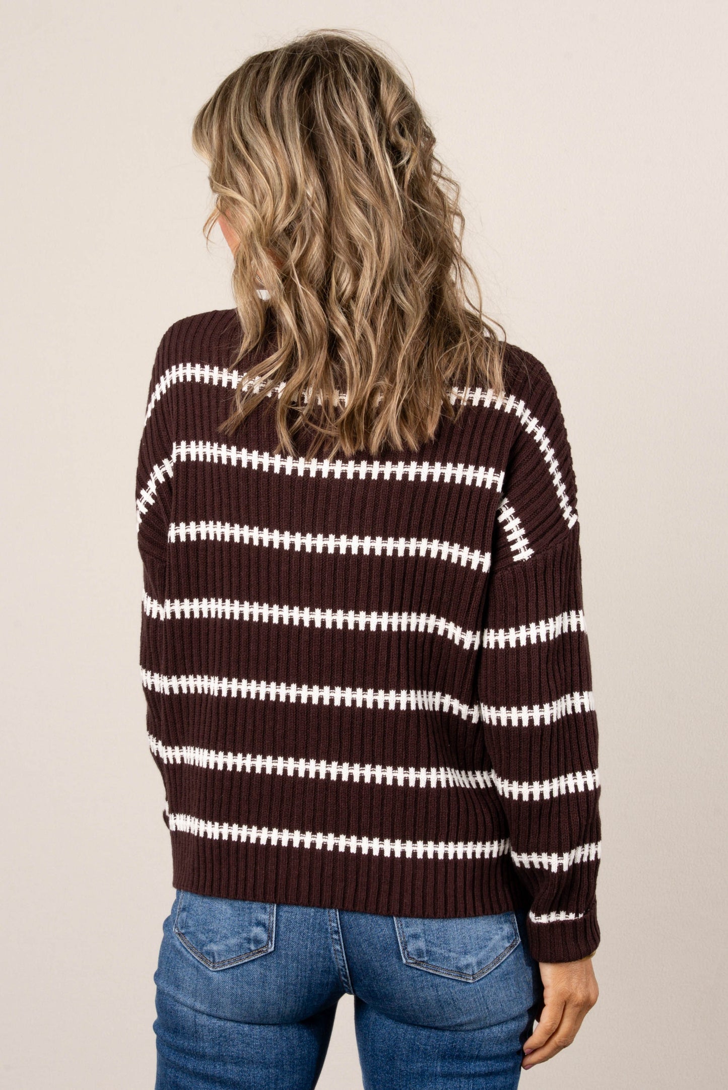 Wanda Rib Knit Striped Sweater