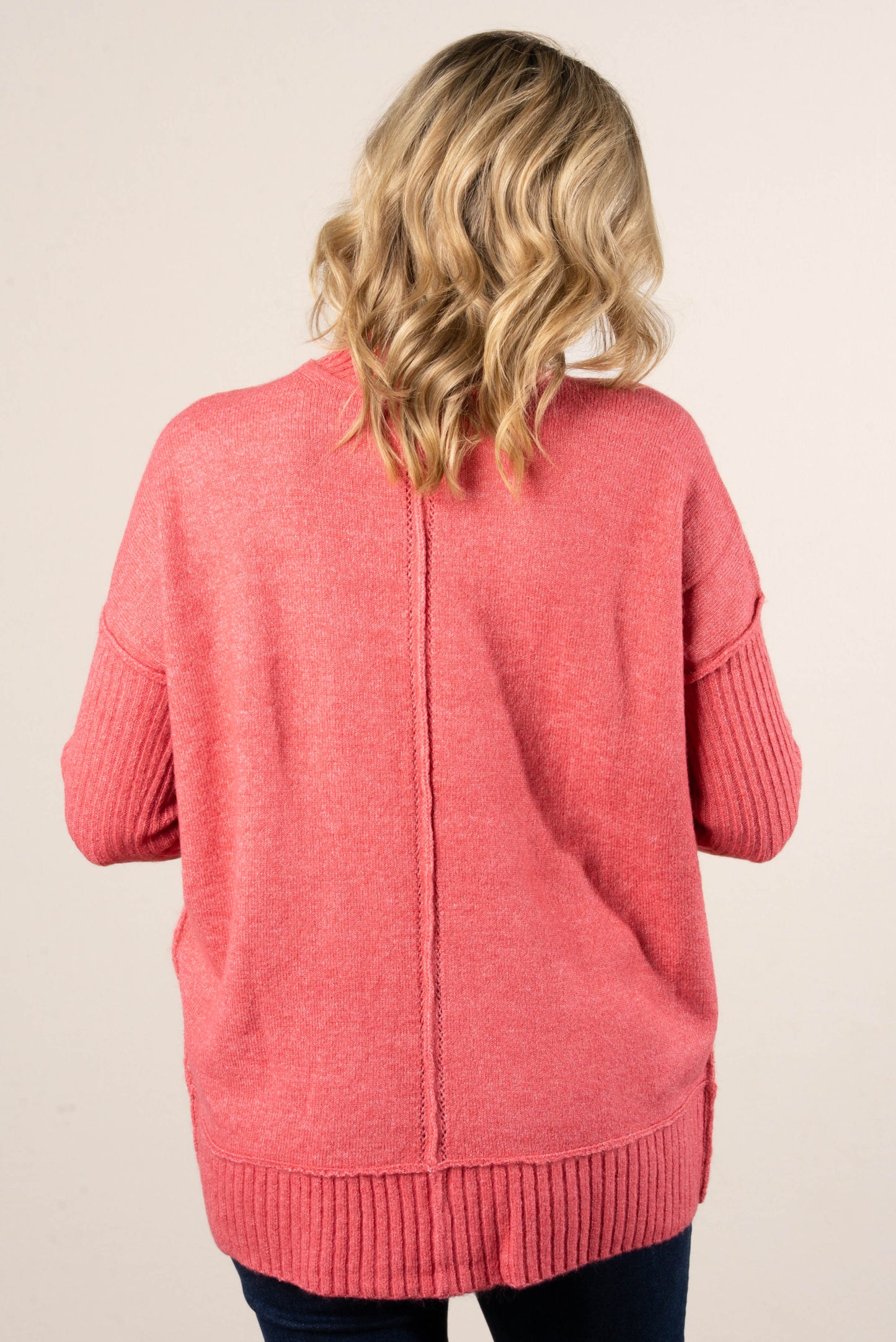 Kate Mixed Knit Mock Neck Sweater