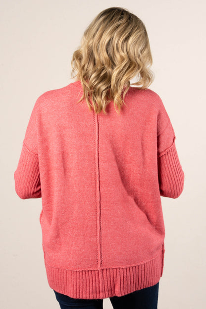 Kate Mixed Knit Mock Neck Sweater