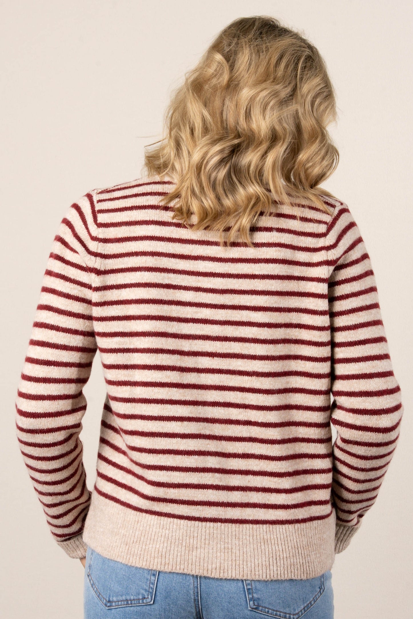Nora Striped Gold Button Sweater Cardigan