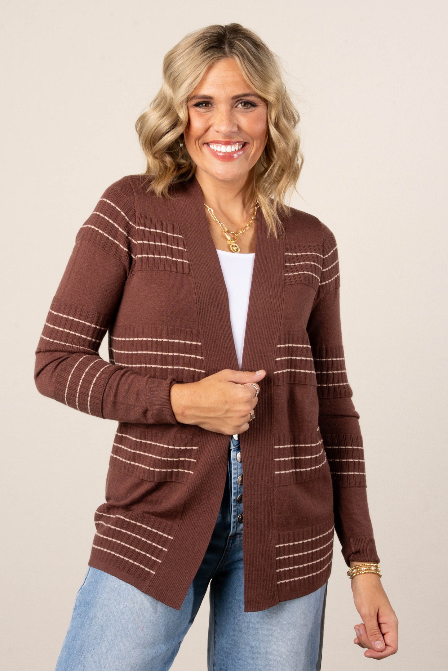 Lilly Stitch Striped Sweater Cardigan