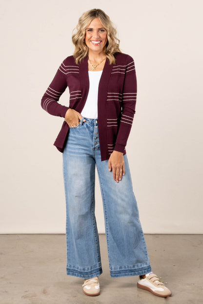 Lilly Stitch Striped Sweater Cardigan