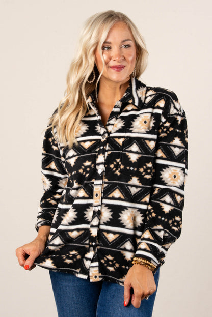 Maya Printed Fleece Shacket