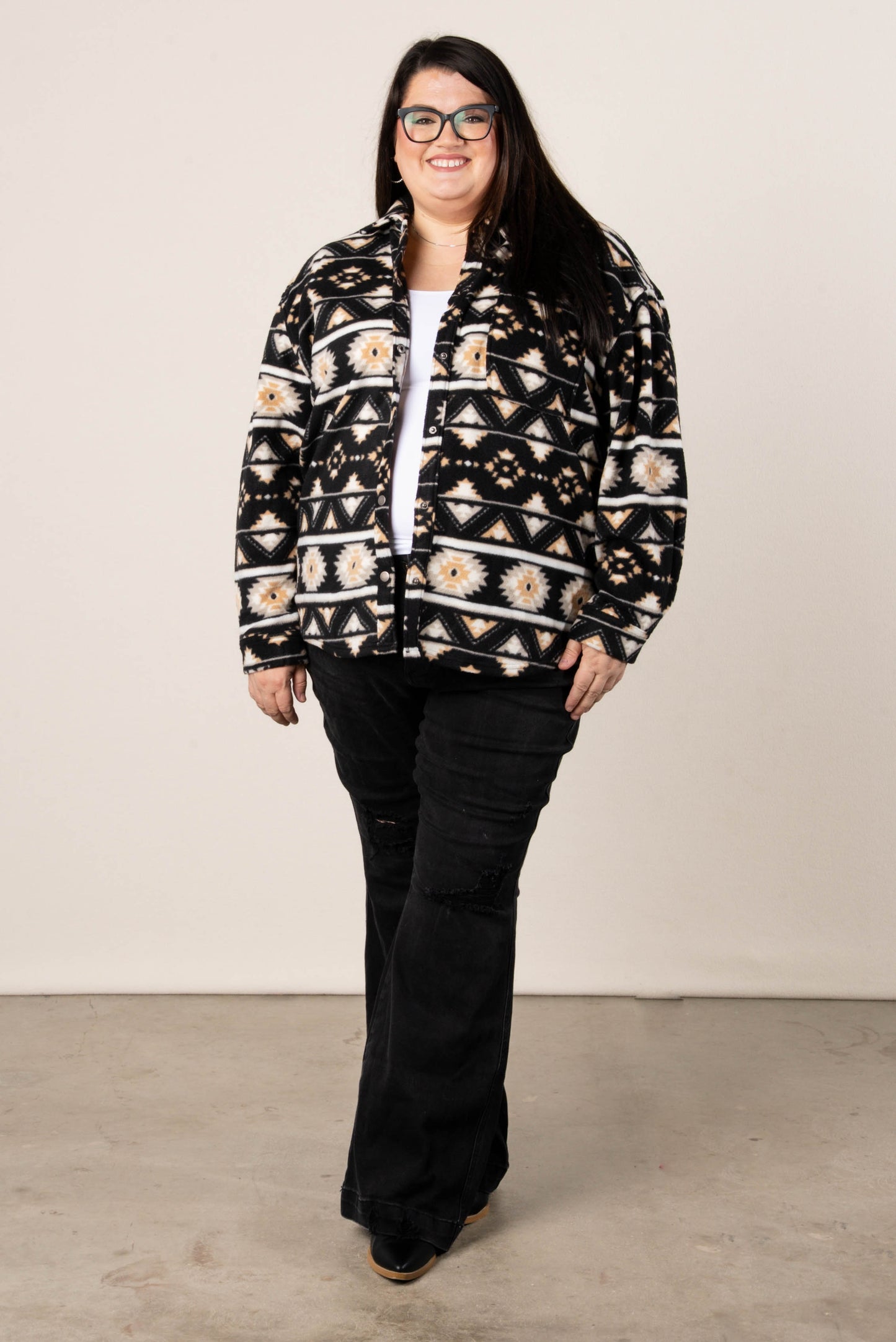 Maya Printed Fleece Shacket