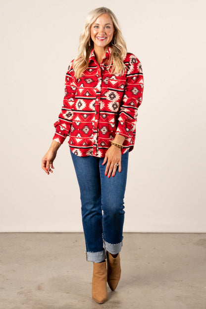 Maya Printed Fleece Shacket
