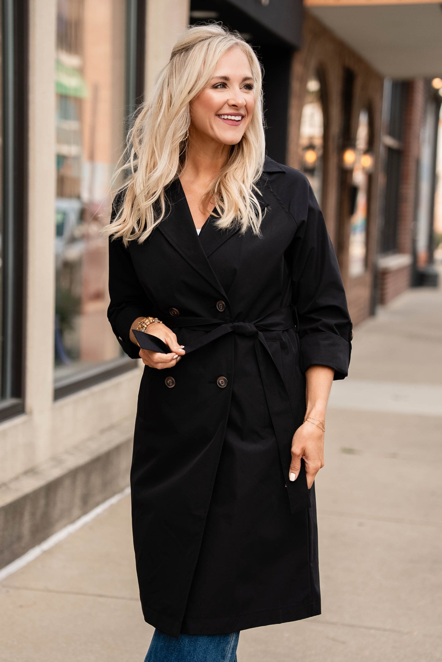 Gracie Double Breasted Belted Trench Coat