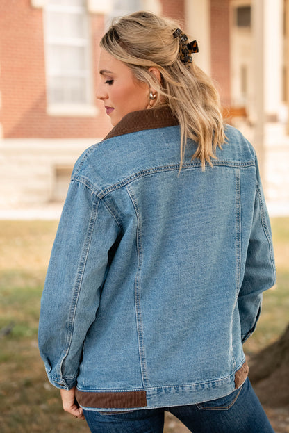 Audrey Corduroy Contrast Denim Jacket