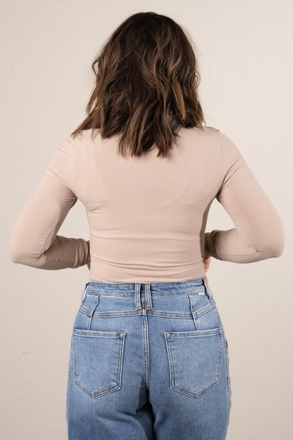Melody Fine Ribbed Turtleneck Bodysuit