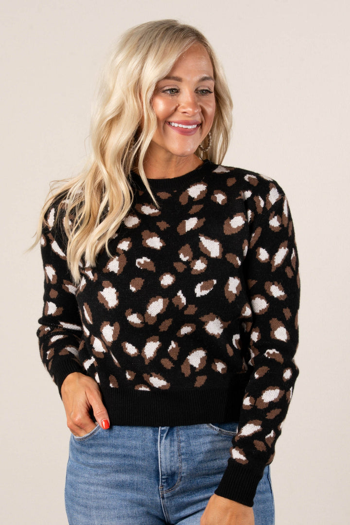 Brianna Leopard Knit Sweater