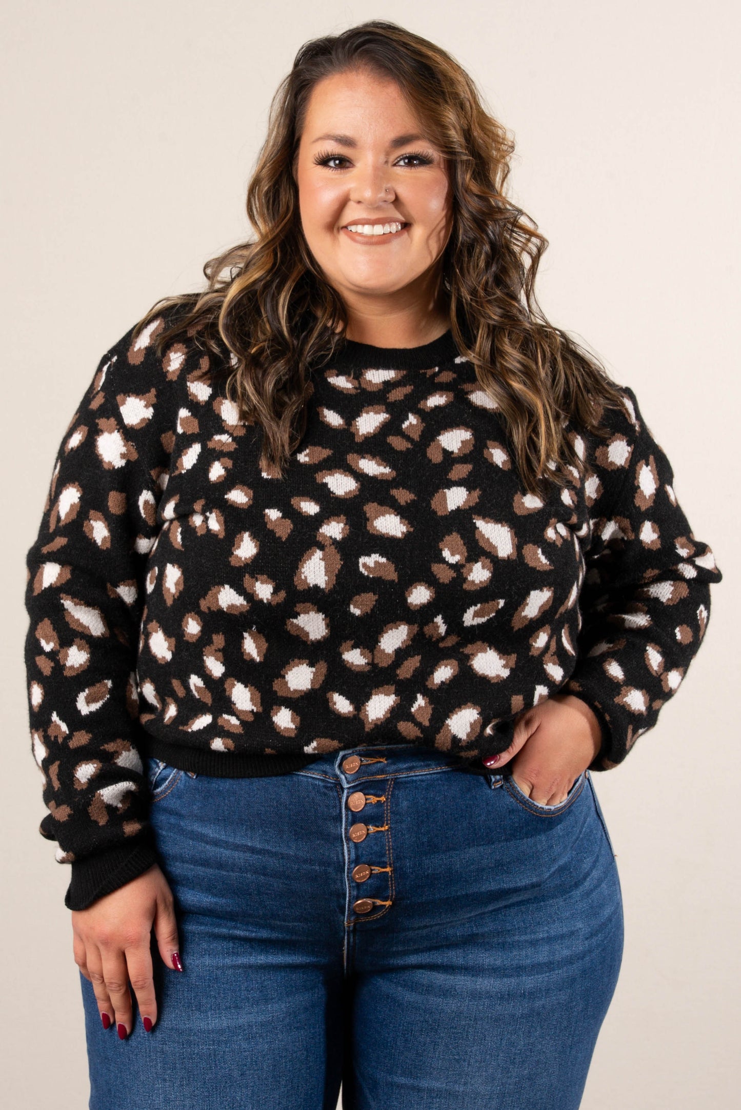 Brianna Leopard Knit Sweater