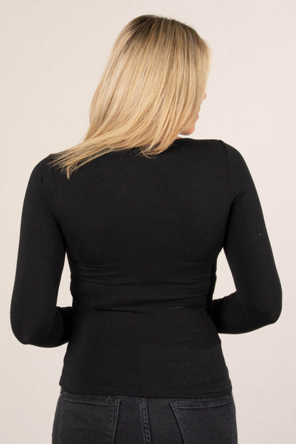Stevie Ribbed Lined Layering Top