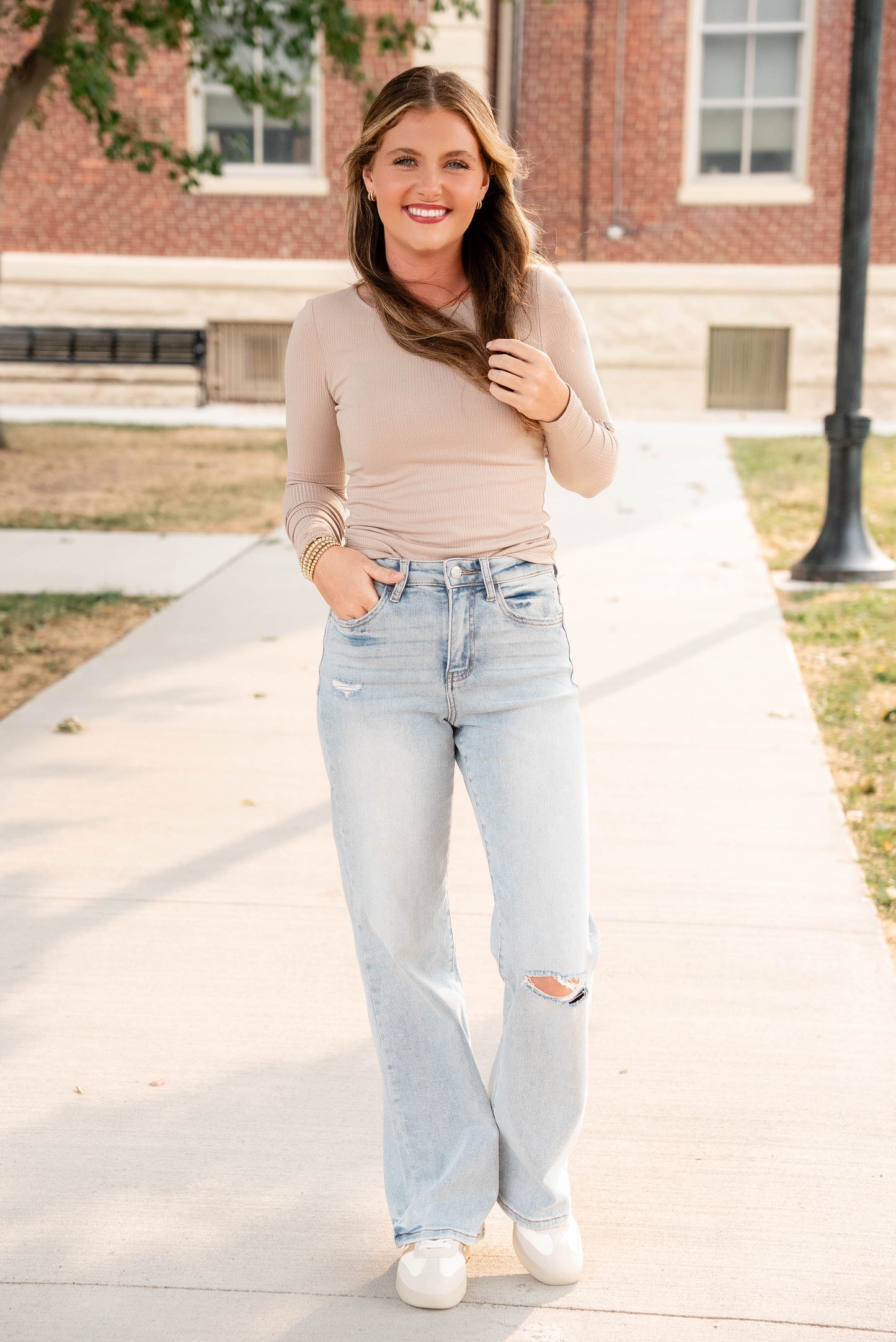 Stevie Ribbed Lined Layering Top